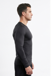 T-shirt de compression pour homme à manches longues, coupe ajustée, col rond, sous-vêtement de sport amincissant pour l'entraînement - Product Image 6