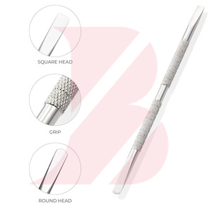 Trendy Dual Sided Metal Cuticle Pusher Dead Skin Scraper Professional Manicure Tool with Custom Blister Packaging - Product Image 4