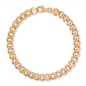 Gold Tone Curb Link <b>Bracelet</b> for <b>Men</b> Polished Cuban Style Chain Luxury Fashion Jewelry - Product Image 1