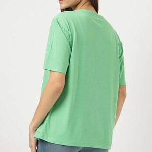 Fabricante OEM de Camisetas Bordadas Personalizadas para Mujer, Camiseta de Algodón Transpirable con Diseño Bordado para Marcas de Moda - Product Image 3