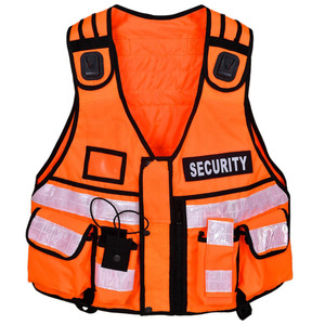เสื้อกั๊กนิรภัยผู้ชายแบบสะท้อนแสง Hi Vis ผลิตจากโพลีเอสเตอร์ 100% ราคาถูก มีหลายกระเป๋า เหมาะสำหรับเจ้าหน้าที่รักษาความปลอดภัย เสื้อกั๊กยุทธวิธี - Product Image 1