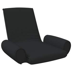 Chaise de salon compacte en métal et mousse, en tissu 100 % polyester noir - Product Image 2