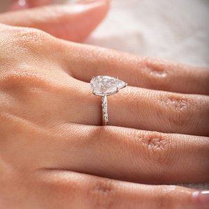 Custom 2 Carat Lab Created Diamond Real Gold Ring Romantic Floral Setting Handcrafted <b>Infinity</b> Twist Pave Band Statement Wedding - Product Image 3