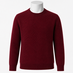 Pull en cachemire pour homme, col rond, toucher luxueux, coupe confortable, design épuré, séchage rapide, anti-plis, idéal pour le bureau et les week-ends - Product Image 1