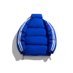 Chaqueta acolchada Vintage de alta calidad para hombre, ropa de calle de invierno con logotipo personalizado, cuello levantado con capucha, tela vaquera de algodón y nailon transpirable - Product Image 6