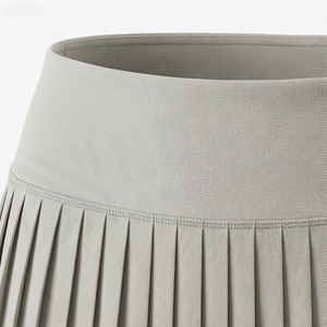 Women Pleated Mini <b>Skirt</b> <b>Elastic</b> <b>Waist</b> Solid Color Breathable Polyester <b>Skirt</b> All Seasons Wear - Product Image 4