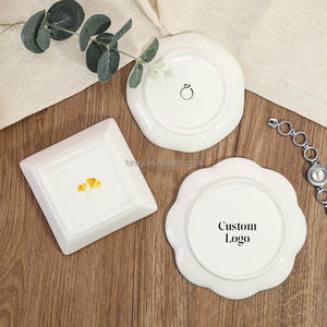Décalque personnalisé Logo taille rond carré festonné rectangulaire porcelaine céramique bijoux bibelot plat stockage décoratif plateau assiette - Product Image 3