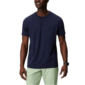 เสื้อยืดผู้ชายดีไซน์เรียบหรู เนื้อผ้าเรียบลื่น ระบายอากาศได้ดี สัมผัสนุ่ม แขนสั้น คอกลม ทรงพอดีตัว สวมใส่สบาย เหมาะสำหรับใส่ลำลอง - Product Image 4