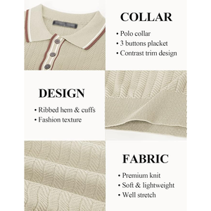 เสื้อโปโลผู้ชาย แขนสั้น ผ้าถัก สีพื้น ระบายอากาศได้ดี สวมใส่สบาย ทรงปกติ ดีไซน์คอปก - Product Image 6