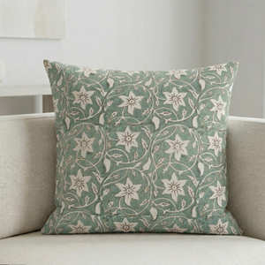 Housse de coussin lombaire décorative marron foncé à imprimé bloc, motif floral ethnique, pour décoration de ferme - Product Image 4