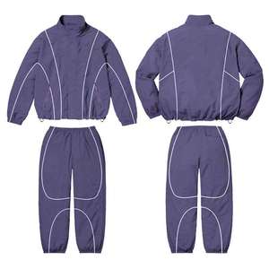 Custom Unisex Windbreaker Set Nylon/<b>Polyester</b> <b>Tracksuit</b> Zip-Up Elastic Waist Thermal Breathable Quick-Dry Reflective Stripes - Product Image 5