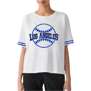 Camiseta de Cuello Redondo para Mujer, Diseño Casual de Béisbol para el Día del Partido, Colorida y Linda, 100% Algodón Transpirable, Bordada - Product Image 4