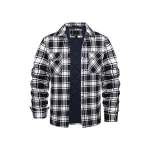 Chemise-veste en flanelle pour homme, chaude pour l'hiver, à manches longues, doublée matelassée, à carreaux, douce, boutonnée, épaisse - Product Image 1