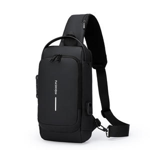 Premium Waterproof Nylon Sling <b>Backpack</b> with Integrated USB Port and Secure Anti-Theft Lock for Professional Travel <b>student</b> bag - Product Image 1