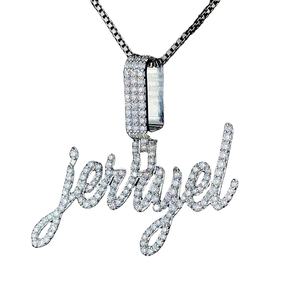 Diseño de letra único para niño, colgante de diamante chapado en oro certificado de Hip Hop, regalo de joyería para tu novio - Product Image 1