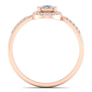 Anillo de Halo de Moissanita con Corte de Pera de 0.62 Quilates en Oro Sólido de 14K Personalizado REYES, Anillos de Compromiso y Boda Hechos a Mano para Mujer - Product Image 4