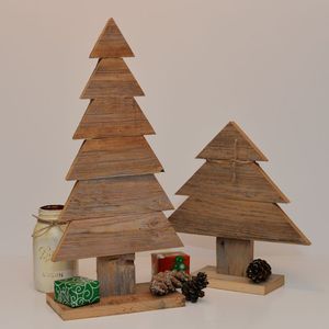 Sapin de Noël en bois fait main, décoration de table rustique pour la maison, le bureau ou le salon - Product Image 6