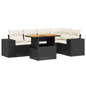 Black <b>Rattan</b> Garden <b>Sofa</b> Set 6 Seater Weather Resistant Outdoor Furniture Contemporary Design - Product Image 2