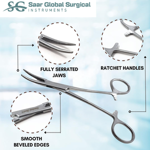 Servicio OEM/ODM SAAR GLOBAL SURGICAL SGS-1021 Pinzas Arteriales Manuales de Acero Inoxidable Duraderas Reutilizables para Uso Hospitalario con Certificación CE - Product Image 1