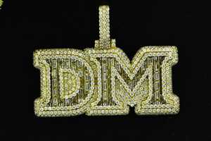 Dvars Diamond Iced Luxury <b>Emerald</b> Moissanite 925 Sterling Silver Gold Plated Rhodium Claw Set Hip Hop Letter <b>Pendant</b> Jewelry - Product Image 4