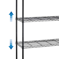 Étagère de rangement commerciale réglable à 4 niveaux, motif bambou, en treillis métallique, capacité 120 kg, étagère métallique sans boulons