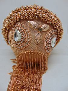 Custom Wholesale Women <b>metal</b> mesh Purse Evening Clutch Bag Gold Chain Light Flower Customized Craft Logo Style Pattern Lady - Product Image 4