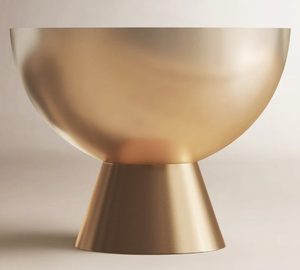 Cuenco con Pedestal Dorado Satinado, Recipiente Tipo Cáliz de Latón Cepillado, Cuenco Moderno con Base Metálica, Base Cónica, Recipiente Decorativo, Recipiente Aero Satinado - Product Image 2