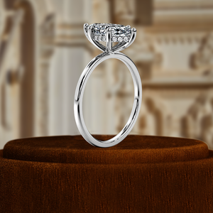 แหวนเพชรทรงมาร์คีส์ 1 กะรัต ประดับเพชรรอบแบบฮาโล 6 ขา ตัวเรือนทองคำขาว/เหลือง 14K ได้รับการรับรองจาก IGI - Product Image 4