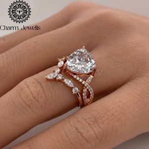 Bague de fiançailles en moissanite taille coussin Charm Jewells, en argent 925, sertie de griffes, avec bande pavée, certifiée IGI, style classique pour femme - Product Image 2