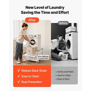 Piedistallo per Lavatrice con Capacità di Carico di 317 Kg, Altezza 58 cm, 74 x 74 cm, con Vassoio Estraibile e Spazio di Stoccaggio - Product Image 4
