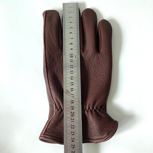 Leather <b>Gloves</b> Wrist Length Unlined <b>Thermal</b> Plain Style for Outdoor Winter Use - Product Image 3