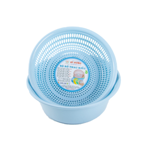 Eco-Friendly <b>Plastic</b> Basin and Strainer <b>Basket</b> Set Kitchen Vegetable and Fruit Washing Bowl Colander Set - Product Image 3