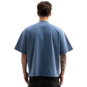 T-shirt Homme Coupe Décontractée Coton Premium Épais Col Rond Manches Courtes Style Boxy Décontracté Streetwear Vêtement Vierge Vente en Gros - Product Image 2
