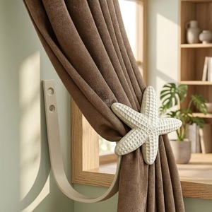 Sujetador de Cortina en Forma de U de Hierro Fundido con Diseño Tradicional de Estrella de Mar, Fácil de Instalar - Product Image 2