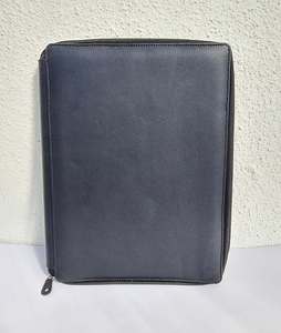 Genuine Leather <b>Conference</b> <b>Folder</b> with Zipper Black Business Portfolio Padfolio for Men and Women Presentation <b>Folder</b> - Product Image 4