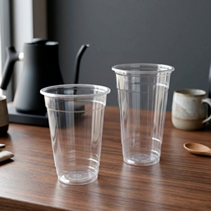 Clear PP <b>Plastic</b> <b>Cups</b> Round 95mm Diameter Beverage <b>Cup</b> for Iced Coffee Tea Juice - Product Image 1
