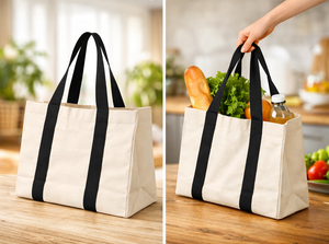 Bolsa de compras de lona premium de gran tamaño con su logotipo de diseño para bolsa promocional - Product Image 3