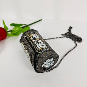 Bolso de Metal para mujer y niña, bolsos de Metal, bolso de mano de mosaico, pequeño bolso de mano de piedra de mosaico para mujer de Falak World Export - Product Image 1