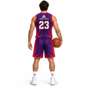 Ensemble d'uniformes de basketball violets en gros pour équipes sportives – Maillots et shorts de basketball personnalisés en tissu de haute qualité – Fabrication OEM - Product Image 4