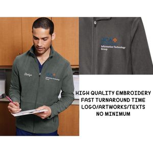 2025 hommes F151 broderie personnalisée micropolaire vestes en cuir véritable XS taille collé uni teint votre propre Logo textes - Product Image 3