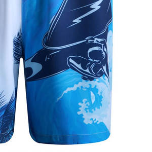 กางเกงชายหาดขาสั้นน้ำหนักเบาของผู้ชายผ้าฝ้ายระบายอากาศได้ดีแห้งเร็วดีไซน์ระเหิดได้100% โลโก้ตามสั่ง - Product Image 4