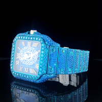 Montre à mouvement automatique avec cadran en saphir vert et diamants Moissanite VVS, idéale pour les mariages et les cadeaux, disponible à un prix avantageux.