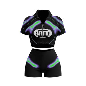 Ensemble deux pièces d'été pour femme, tenues personnalisées avec logo, short et crop top, ensemble décontracté pour femme, vêtements de rue pour femme - Product Image 3