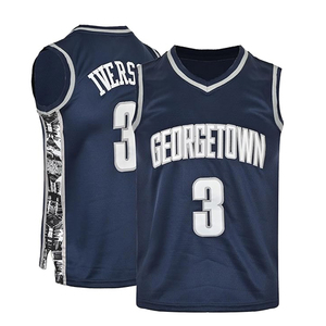 Camiseta de Baloncesto Georgetown para Hombre, Sin Mangas, Cuello en V, Malla Transpirable, Número 3, Estampado Sublimado - Product Image 2