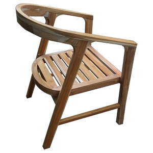 Solid Teak Wood Garden Chair Outdoor <b>Armchair</b> Slatted Seat Modern Patio Seating for Hotel <b>Dining</b> - Product Image 2