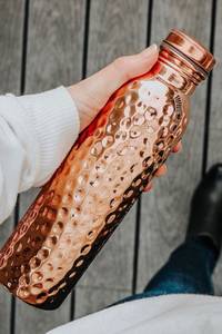 Premium Modern Luxury <b>Copper</b> <b>Drinking</b> <b>Bottle</b> 1000ml Large Capacity for Outdoor Use - Product Image 2