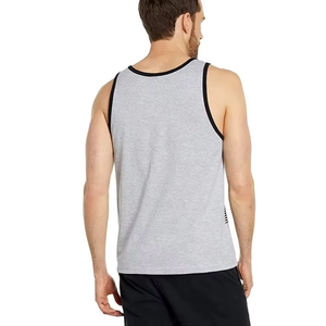 Camiseta sin Mangas a Rayas para Hombre INDEX APPAREL, Cuello Redondo, Informal, Transpirable, Tejida, Gris, Negro, Blanco - Product Image 3