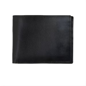 Portefeuille Homme en Cuir Véritable Lisse, Triple Compartiment à Billets, Porte-Cartes Horizontal avec Fenêtre en Maille pour Carte d'Identité - Product Image 1