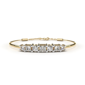 Classic Yellow Gold Tennis <b>Bracelet</b> With Round Moissanite Stones Claw Set For Women Wedding Jewelry - Product Image 5
