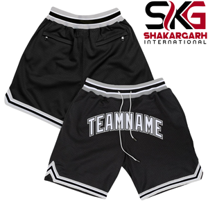 Custom Front Printed Embroidered Basketball <b>Shorts</b> <b>with</b> Mesh Zipper <b>Pockets</b> Elastic Waist Teamwear for Unisex Adults - Product Image 3